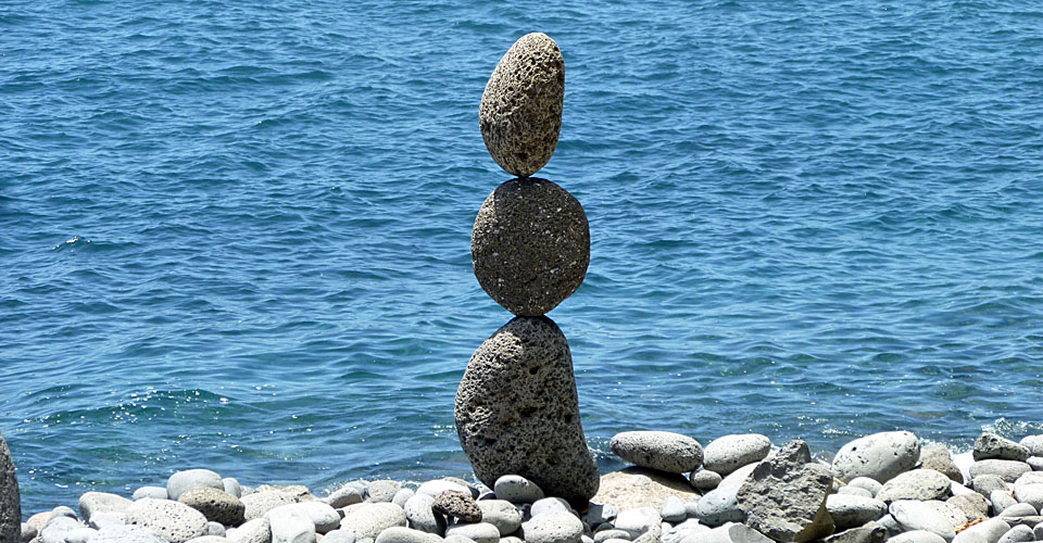 pile of pebbles on a beach